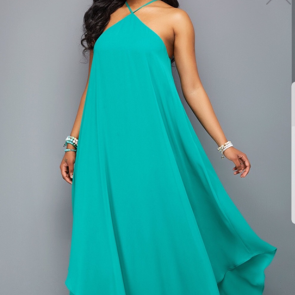 Turquoise Blue Maxi Dress